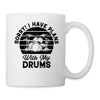Pardon! J’ai des projets avec ma batterie - Drummer Musici - Mug blanc - blanc - Droite