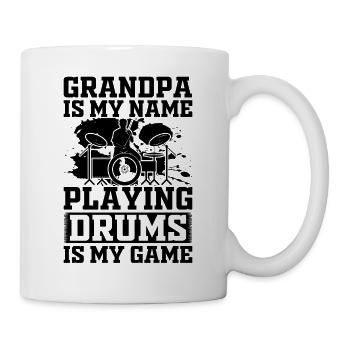 Grand-père est mon nom Jouer de la batterie est mon jeu - Tambour - Mug blanc - blanc - Droite