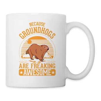Murmeltier Groundhog Day Waldmurmeltier - Tasse - Weiß - Rechts