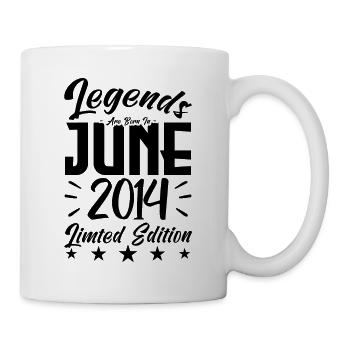Geboren Juni 2014 Geburtstagsgeschenk 2014. - Tasse - Weiß - Rechts
