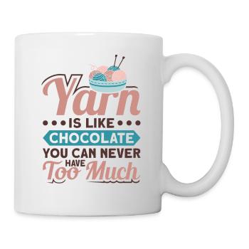 Handarbeit Stricken lustiger Strick Spruch - Tasse - Weiß - Rechts