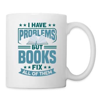 Book lover design with books for literature - Mug - white - Right