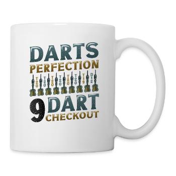 Dart Perfection, 9 Dart Checkout, Dart Spieler - Tasse - Weiß - Rechts