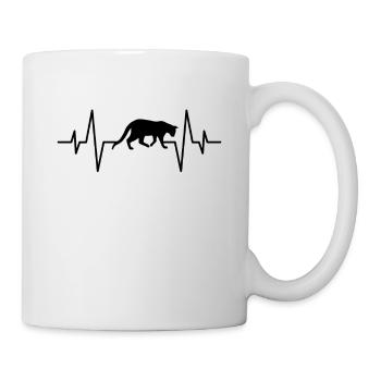 Katze Herzschlag - Tasse - Weiß - Rechts