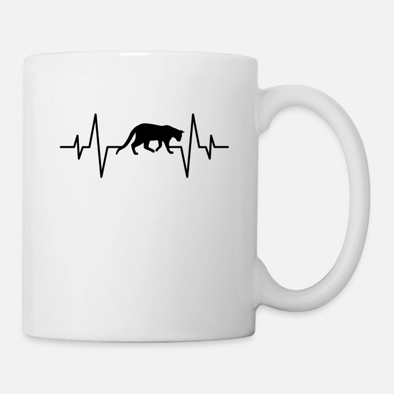 Katze Herzschlag - Tasse - Weiß