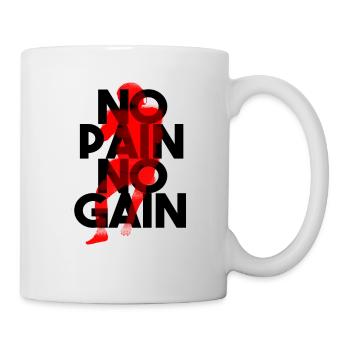 Rugby fan with inscription "No Pain No - Mug - white - Right