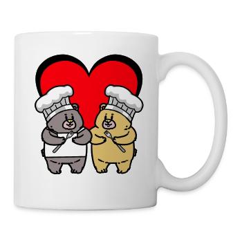 Teddybär Koch Geburtstagsgeschenk Köchin kochen - Tasse - Weiß - Rechts
