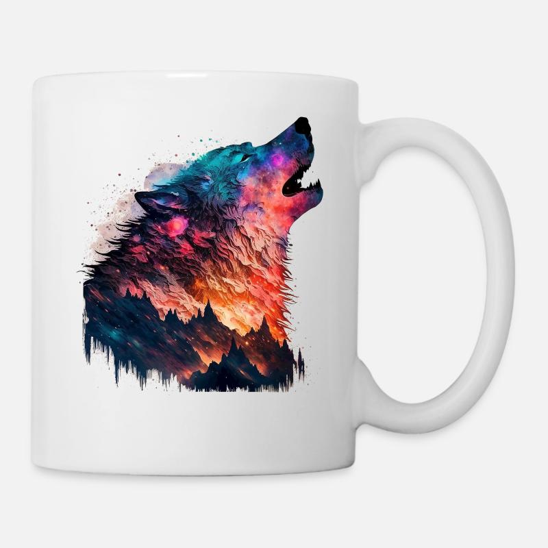Wolf Gift Idea Hommes Animal Motif Wolf Motif - Mug blanc - blanc