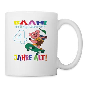 Bääm Ich Bin Jetzt 4 Jahre Alt Geburtstag - Tasse - Weiß - Rechts