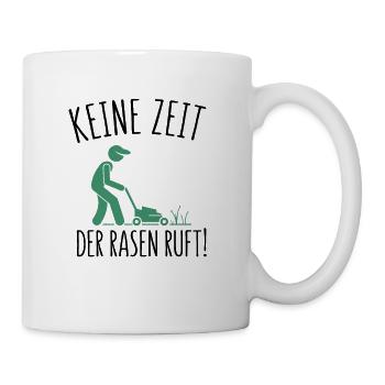 Rasenmäher Rasenpflege Platzwart Rasenflüsterer - Tasse - Weiß - Rechts