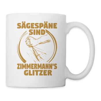 Zimmermann Papa Holzbauer Vater Zimmerer Holzbau - Tasse - Weiß - Rechts