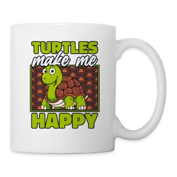 Turtles Make Me Happy Tortoise Turtle - Mug - white - Right