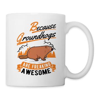 Murmeltier Groundhog Day Waldmurmeltier - Tasse - Weiß - Rechts
