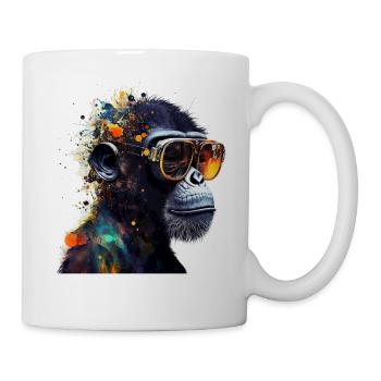 Fun Tiere Affe Zoo Tier Tiermotiv Primate - Tasse - Weiß - Rechts