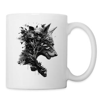 Wolf Forest Animals Mountains Colorful Wolves Animal Print Animal - Mug - white - Right