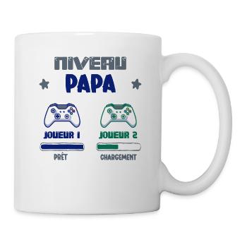 Niveau Papa Idée Cadeau Gamer Drôle Futur Papa - Mug blanc - blanc - Droite