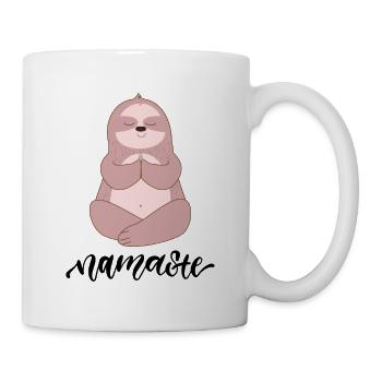 Yoga Meditation Faultier Namaste - Tasse - Weiß - Rechts