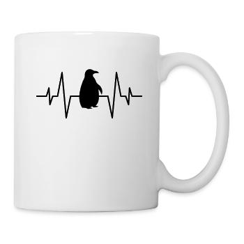 Pinguin Herzschlag - Tasse - Weiß - Rechts