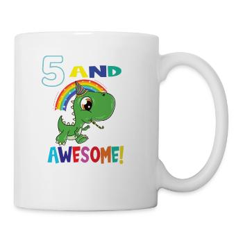5 And Awesome Birthday Dino Boy Five Years - Mug - white - Right
