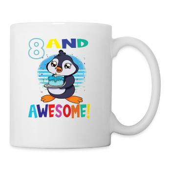 8 And Awesome Birthday Penguin Birthday Cake - Mug - white - Right