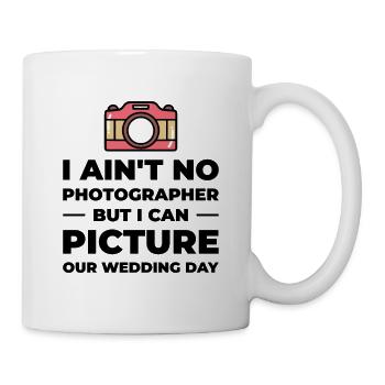 Couple Camera Romance Wedding Day Pick Up Lines - Mug - white - Right