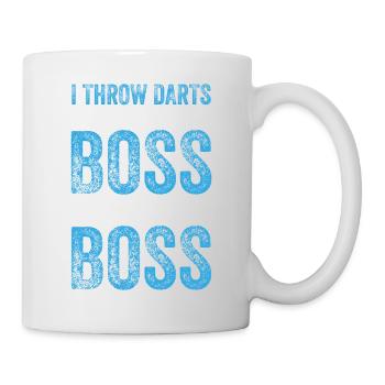 I throw darts like a boss a really bad boss - Tasse - Weiß - Rechts