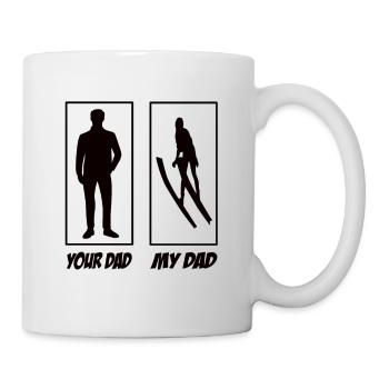 Ton père mon père saut à ski papa - Mug blanc - blanc - Droite