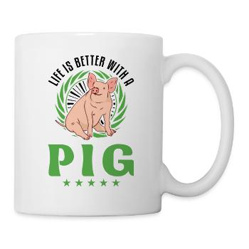 La vie est meilleure avec un éleveur de porcs - Mug blanc - blanc - Droite