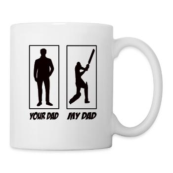 Your Dad My Dad Cricket Papa - Tasse - Weiß - Rechts