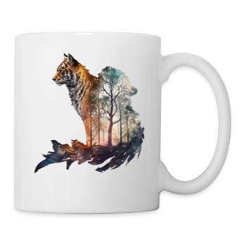 Tiger Kunst Geschenk Geburtstagsgeschenk Tiere - Tasse - Weiß - Rechts