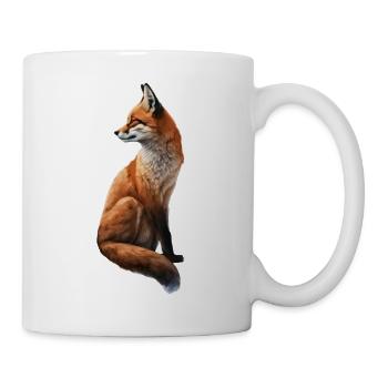 Fuchs Tierliebhaber Tierisch Tier Geschenkidee - Tasse - Weiß - Rechts