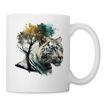 Tiger Kunst Geschenk Geburtstagsgeschenk Tiere - Tasse - Weiß - Rechts