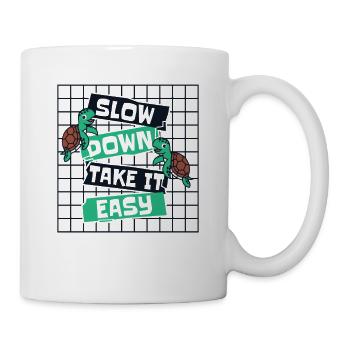 Slow Down Take It Easy Giant Tortoise - Mug blanc - blanc - Droite