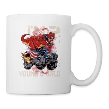 7th Birthday Kids Monster Dino Truck I' - Mug - white - Right