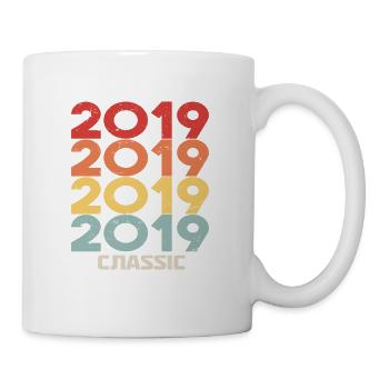 2019 Anniversaire dans un style vintage classique 2019 - Mug blanc - blanc - Droite