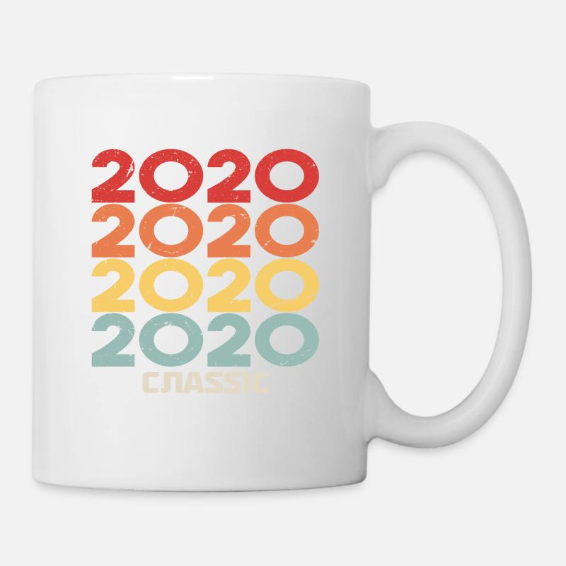 Anniversaire 2020 dans le style vintage classique 2020 - Mug blanc - blanc
