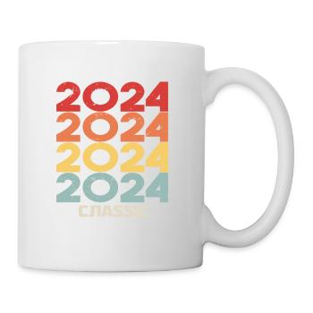 2024 Jubiläum im klassischen Vintage-Stil 2024 - Tasse - Weiß - Rechts