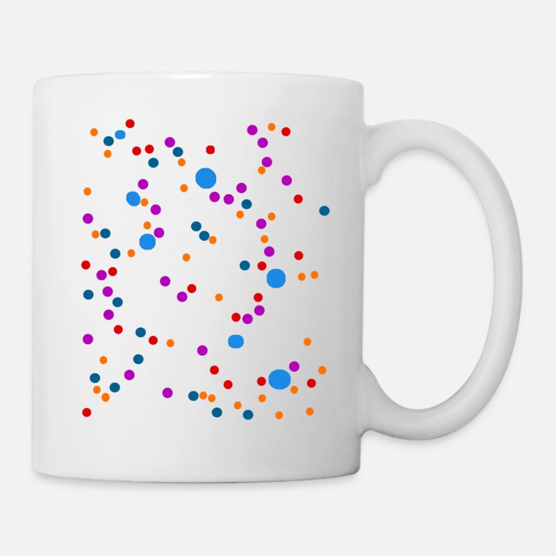 Punkt Kleks Farbe Muster Kreise - alles Bunt - Tasse - Weiß
