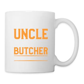 Ich habe zwei Titel Onkel und Metzger und ich rocke - Tasse - Weiß - Rechts