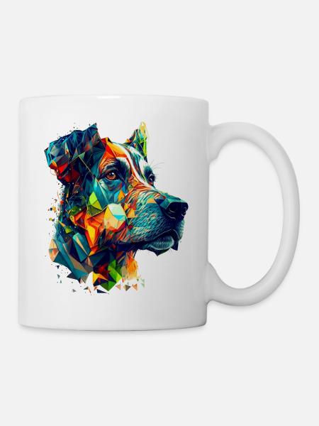 Die deutsche Dogge als buntes Vector Artwork - Tasse - Weiß