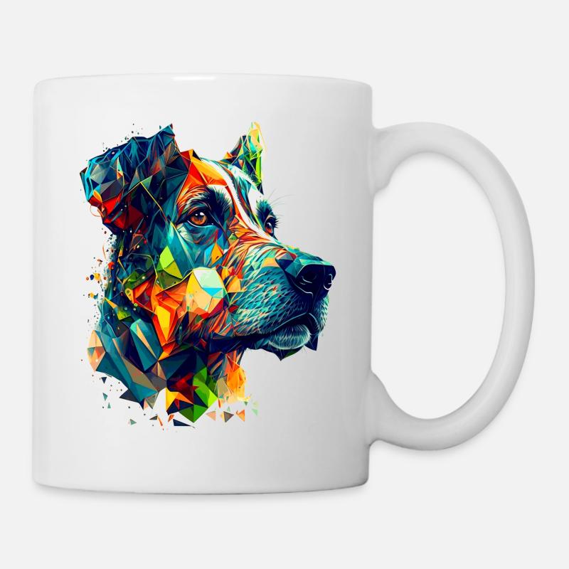 Die deutsche Dogge als buntes Vector Artwork - Tasse - Weiß