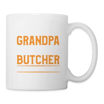 Ich habe zwei Titel Opa und Metzger und ich rocke - Tasse - Weiß - Rechts