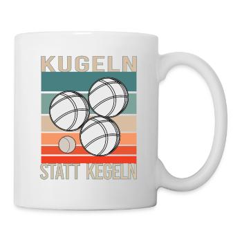 Boccia Boule Petanque Kugelsport Kugeln Spiel - Tasse - Weiß - Rechts