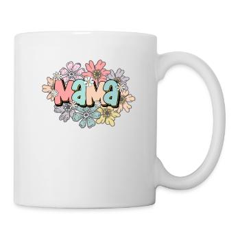 Floral Herz Vintage Farbe Mama - Tasse - Weiß - Rechts