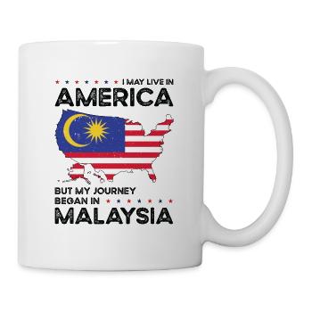 Geboren malaysisch Malaysia amerikanisch USA - Tasse - Weiß - Rechts