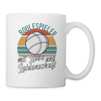 Boccia Boule Petanque Kugelsport Kugeln Spiel - Tasse - Weiß - Rechts