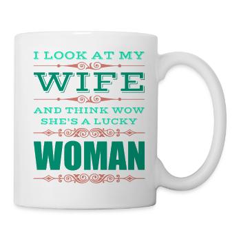 Macho Great Man, Woman Who Be Happy - Mug - white - Right