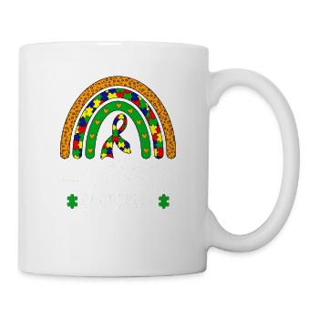Leoparden-Regenbogen-Print - Autismus-Bewusstsein - Tasse - Weiß - Rechts