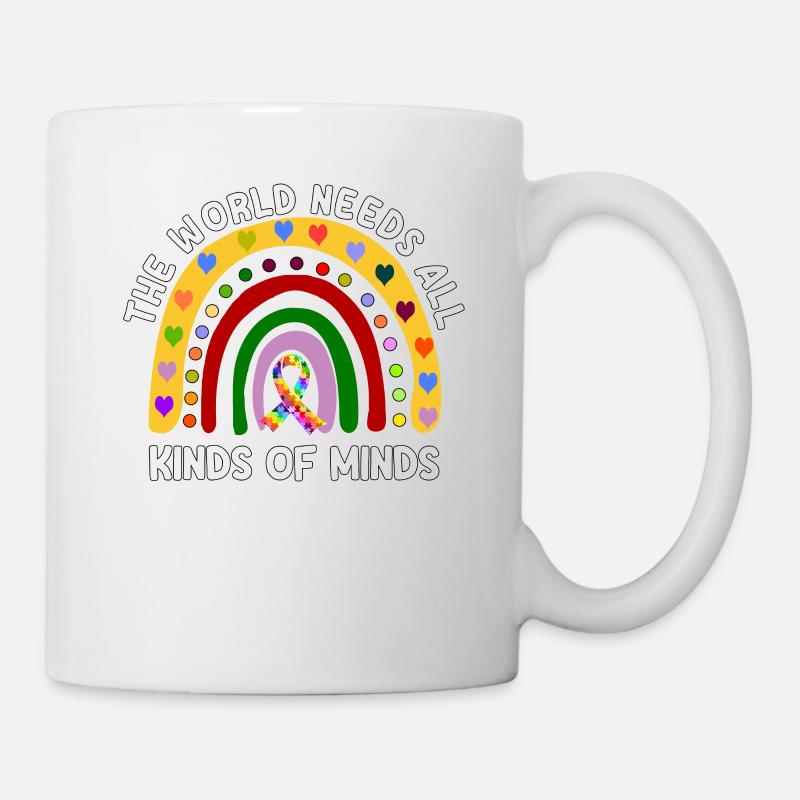 Sensibilisation à l’autisme Le travail a besoin de toutes sortes d’esprits - Mug blanc - blanc