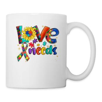 Autism Awareness Love Needs No Words - Mug - white - Right